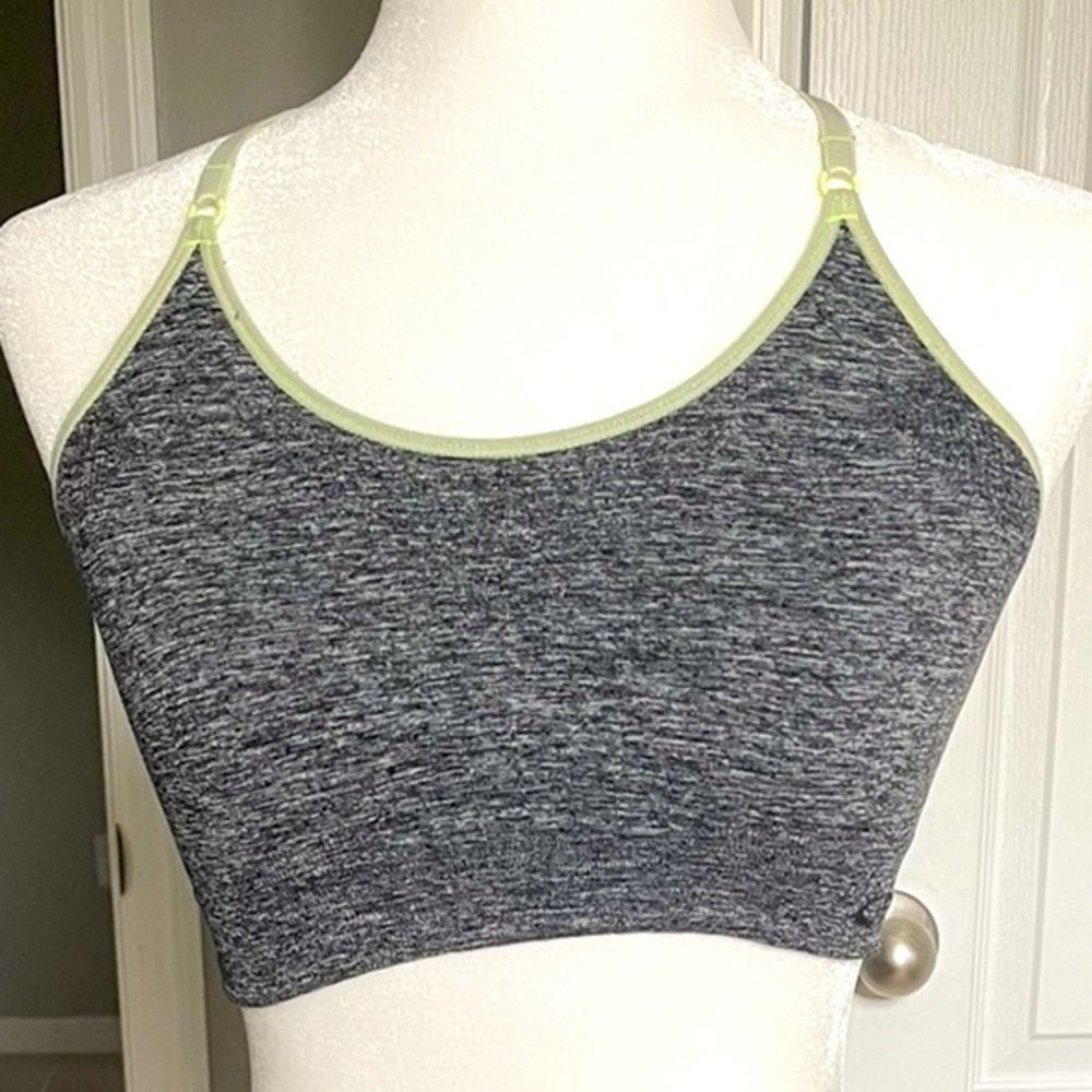 Champion Gray Sports Bra with Green Trim